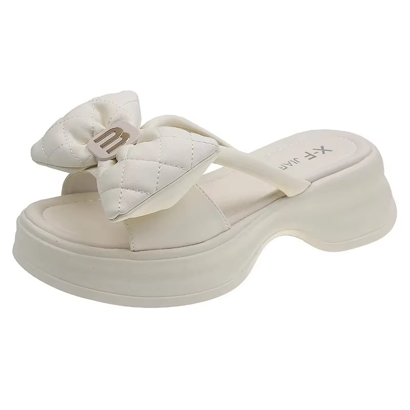 2025 summer New Fashion Women Shoes Slippers Comfortable Platform Shoe High Heels Leisure flower outdoor beach Slipper Women
