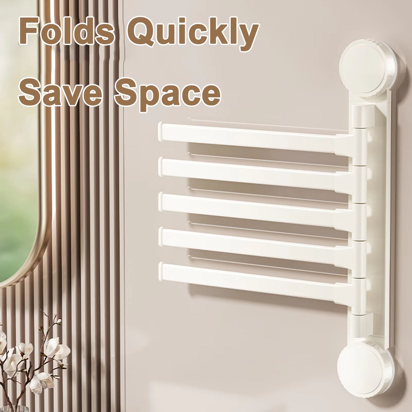 Suction Cup Towel Rack Rotatable Towel Holder Aluminum 2/3/4/5-Bar Towel Hanger Kitchen Bathroom Hanging Wall Mounted