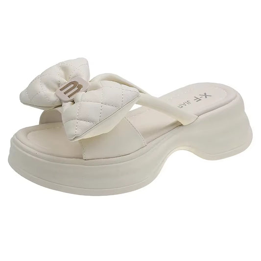 2025 summer New Fashion Women Shoes Slippers Comfortable Platform Shoe High Heels Leisure flower outdoor beach Slipper Women